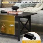 Dvipusis industrinis metalinio rėmo kavos staliukas (Juoda)