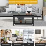 Dvipusis industrinis metalinio rėmo kavos staliukas (Juoda)