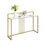 Stilingas konsolinis staliukas metaliniu rėmu (Balta)