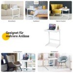 C formos staliukas su metaliniu rėmu (Balta)