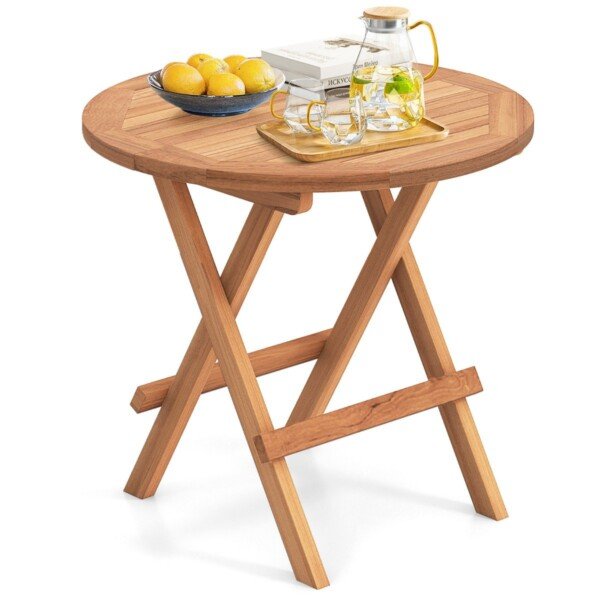 Sulankstomas tikmedžio lauko staliukas (Natūrali)