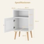 Rataninis naktinis staliukas su laikymo zona (Balta)