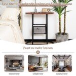 Dvipusis metalinio rėmo staliukas (Ruda)