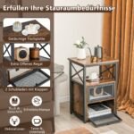 Industrinio dizaino kampinis staliukas su dviem stalčiais (Rustikalinė ruda)