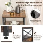 Industrinio dizaino kampinis staliukas su dviem stalčiais (Rustikalinė ruda)