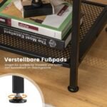 Kompaktiškas stalas su lentyna ir metaliniu rėmu (Rustikalinė ruda)