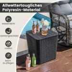 Lauko staliukas su laikymo funkcija ir sėdyne (Juoda)