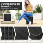 Lauko staliukas su laikymo funkcija ir sėdyne (Juoda)