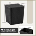 Lauko staliukas su laikymo funkcija ir sėdyne (Juoda)