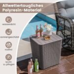 Sodo stalas su talpykla ir sėdyne (Ruda)