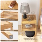 Naktiniai staliukai iš bambuko 2 vnt. 40 x 40 x 45 cm (Natūrali)