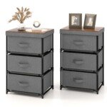 Spintelė su trimis stalčiais ir metaliniu rėmu (Pilka)