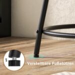 Apvalus dviejų lygių staliukas su metaliniu rėmu (Ruda)