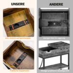 Kompaktiškas staliukas su integruota pakrovimo stotele ir daiktadėže (Ruda)