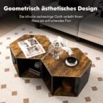 Šešiakampiai staliukai (2 vienetai) (Ruda)