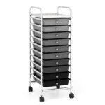 Vežimėlis su dešimčia stalčių (Mišri juoda)