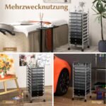 Vežimėlis su dešimčia stalčių (Mišri juoda)