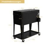 76 litrų talpos aušintuvas su ratukais ir butelių atidarytuvu (Juoda)