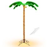 Apšviesta LED lemputėmis dirbtinė palmė (Žalia)