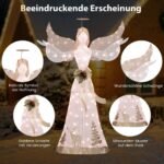 Kalėdinė angelų dekoracija su 100 LED švieselių 150 cm (Balta)