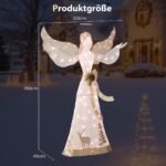 Kalėdinė angelų dekoracija su 100 LED švieselių 150 cm (Balta)