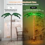Apšviesta LED lemputėmis dirbtinė palmė (Žalia)