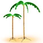 Apšviesta LED lemputėmis dirbtinė palmė (Žalia)