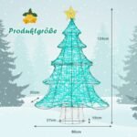 Dirbtinė kalėdinė eglutė su 520 LED žibintuvėlių ir žvaigžde (Žalia)