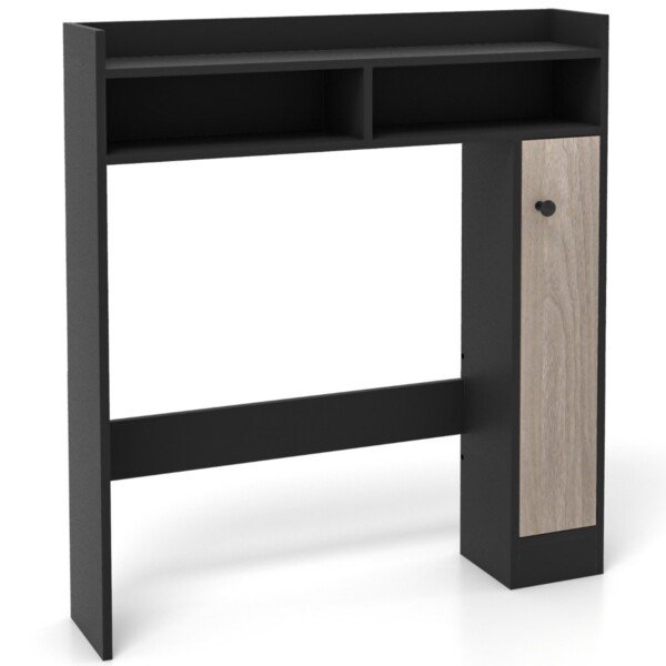 Vonios spintelė virš unitazo su reguliuojamomis lentynomis (Juoda)