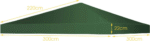 Paviljono stogo uždangalas 300x300 cm (Tamsiai žalia)