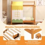 Vaikiška namelio formos lova su stogu ir nuimamu baldakimu (Įvairiaspalvė)