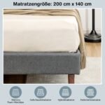 Minkštas lovos rėmas su moderniu dygsniuotu galvūgaliu (Pilka)