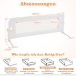 Sulankstomas apsauginis lovos barjeras su tvirtinimo dirželiais (Balta)