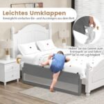 180 cm sulankstomas vaikiškas lovos apsaugas su diržu (Pilka)