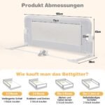 Vaikiškas apsauginis lovos barjeras 105 cm (Balta)