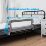 Sulankstomas apsauginis lovytės turėklas 105 cm (Tamsiai pilka)
