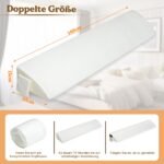 Ergonomiška pagalvė-klinas lovai su šonine kišene (Balta)