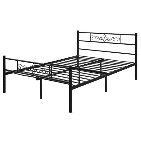 Metalinis lovos rėmas su grotelėmis 190x140 cm (Juoda)