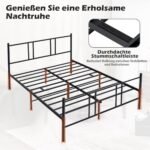 Metalinis lovos rėmas su galvūgaliu ir kojūgaliu 200 x 160 cm (Juoda)