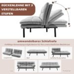 Transformuojama sofa-lova su reguliuojamu atlošu (Pilka)