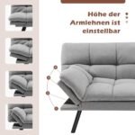 Transformuojama sofa-lova su reguliuojamu atlošu (Pilka)