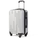 Kieto korpuso kelioninių lagaminų rinkinys su kodine spyna (Sidabrinė)