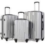 Tvirto korpuso kelioninių lagaminų komplektas su kodine spyna (Juoda)