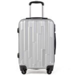 Kieto korpuso kelioninių lagaminų rinkinys su kodine spyna (Sidabrinė)