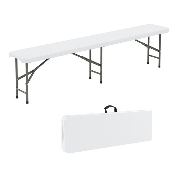 Sulankstomas suoliukas 180 cm 600 kg apkrova (Balta)