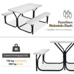 Iškylų stalas ir du suolai (Balta)