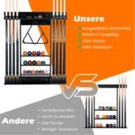 Biliardo lazdų stovas 8 laikikliams (Juoda)