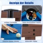 Medinis biliardo stalas su priedais (Mėlyna)