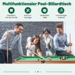 Sulenkiama staliukas biliardui su priedais (Žalia)