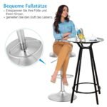 Aukščio reguliuojama sukamoji baro kėdė su atrama kojoms (Sidabrinė)